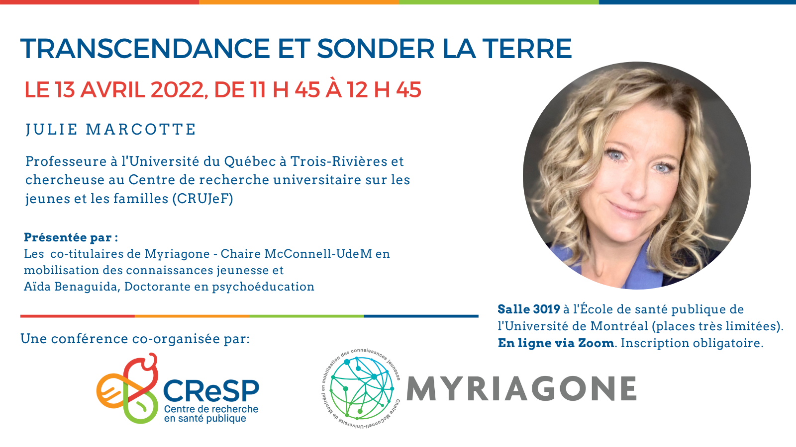 Conférence CReSP-Myriagone : Julie Marcotte, 13 avril 2022