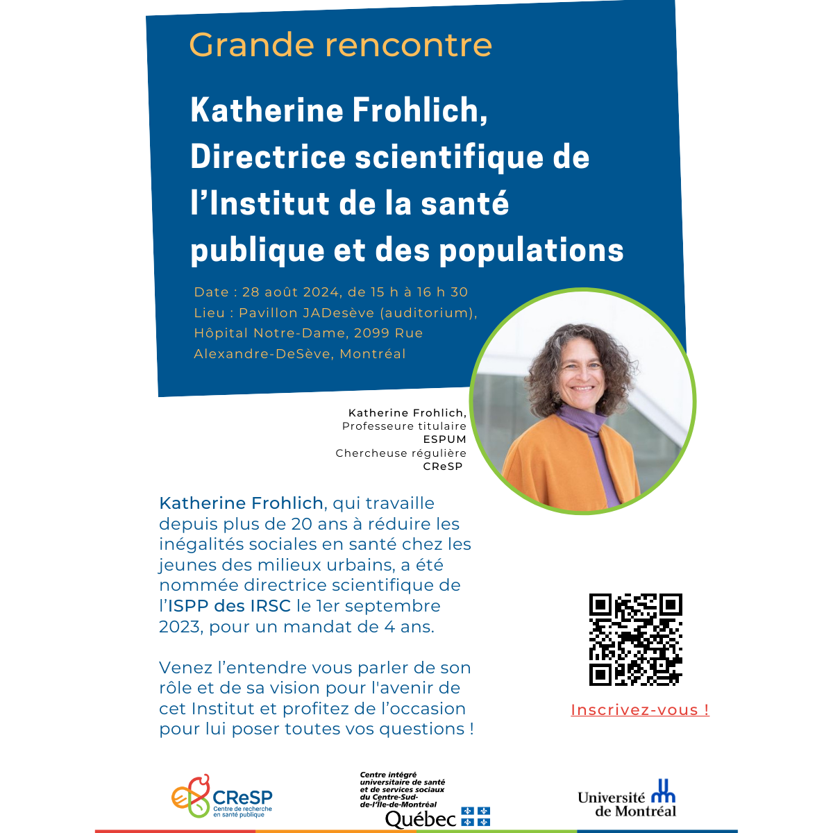 affiche de la rencontre avec Katherine Frohlich